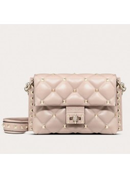 V.alentino Small Candystud Crossbody Bag In Poudre Lambskin High